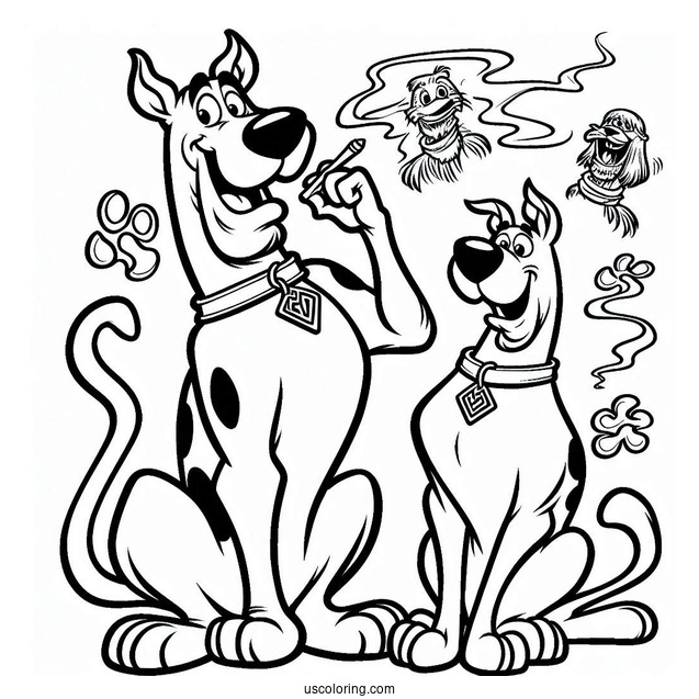 Scooby And Shaggy With Scooby Snax To Color
