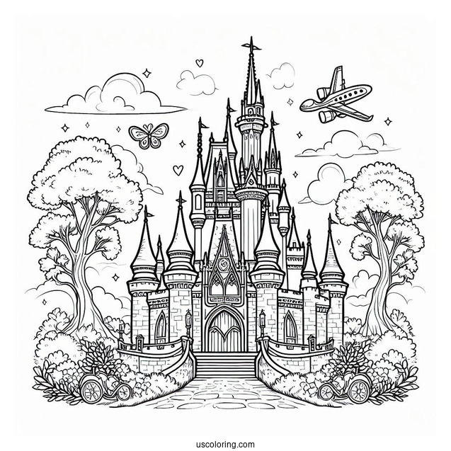 Disney Cinderella Castle Coloring Page