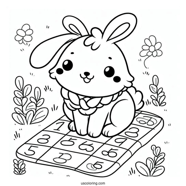 Hoppy Hopscotch From Smiling Critters Coloring Page For Kids