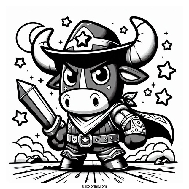 Easy Bull Brawl Stars Coloring Page