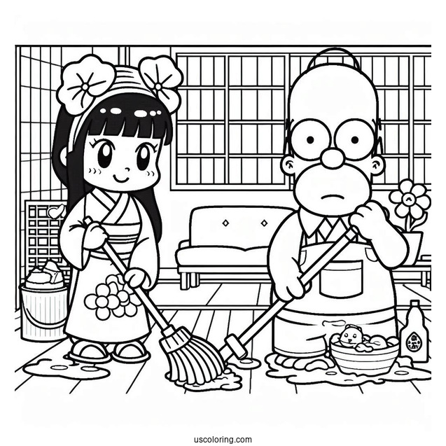 Japanese Homer Cleaning Commercial To Color