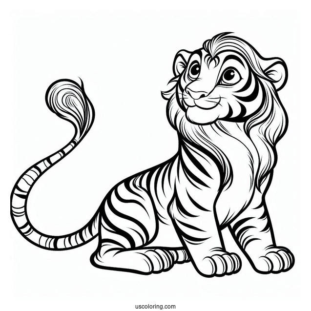Jungle Book Coloring Page Of Easy Outline Of Shere Khan