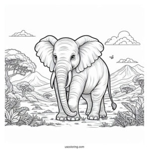 Big Indian Elephant In The Wild