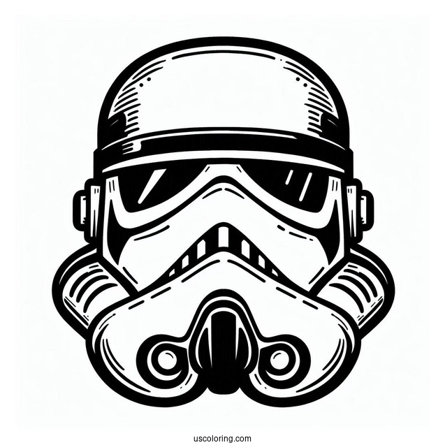 Simple Stormtrooper Coloring Page Helmet For Kids