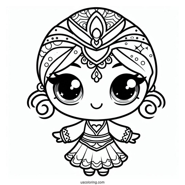 Shimmer And Shine Coloring Page Of Kawaii Tala For Kids
