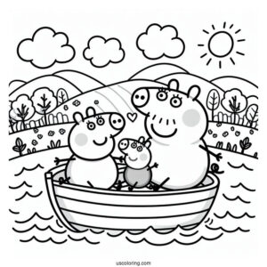 Peppa Pig Family On River Boat