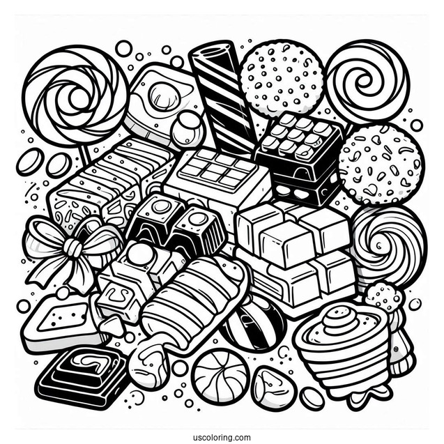 Chocolate Block Coloring Page For Kids