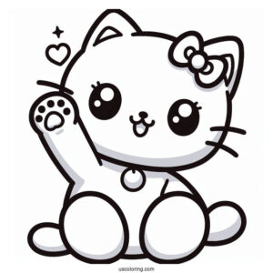 Sanrio Coloring Pages Of Chococat Waving For Kids