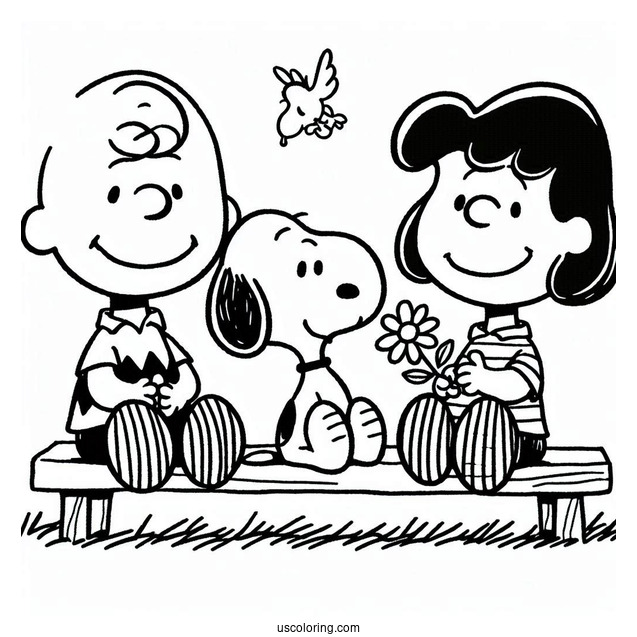 Snoopy And Peanuts Gang To Color