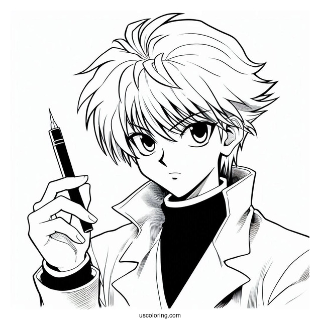 Manga Coloring Page Of Hunter x Hunter Kurapika