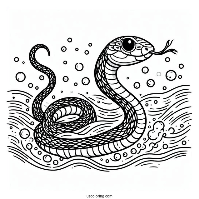 Sea Snake Swimming In Ocean