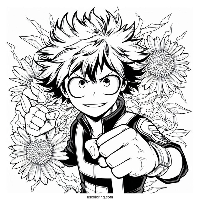 Full Page My Hero Academia Coloring Page Poster