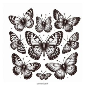 Top View Of An Assortment Of Butterflies