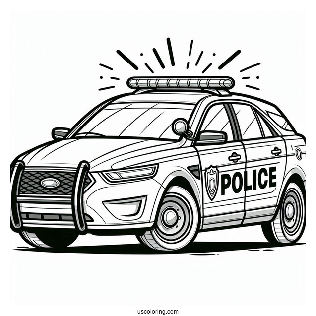 Police Car Coloring Page