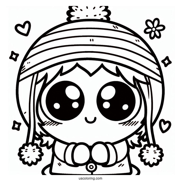 South Park Coloring Page Of Kawaii Kenny McCormick