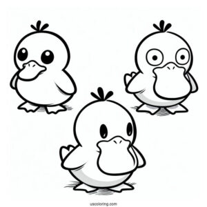 Psyduck Coloring Page Different Moods