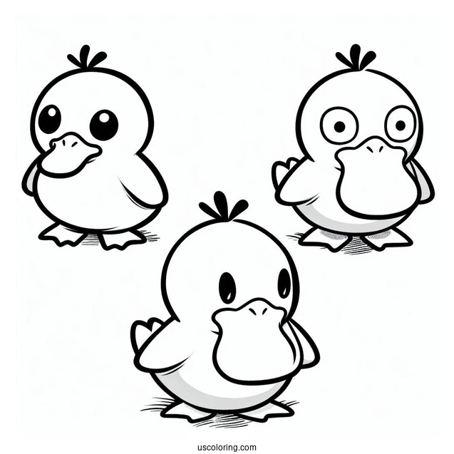 Psyduck Coloring Page Different Moods