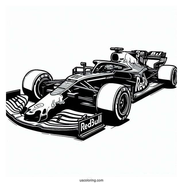 Red Bull RB16B F1 Coloring Page Race Car