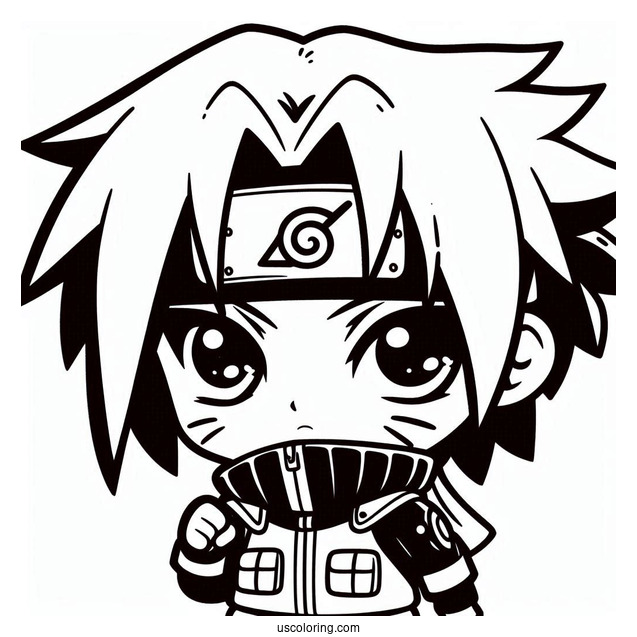 Naruto Coloring Page of Kawaii Uchiha Sasuke For Kids