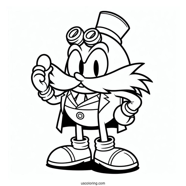 Coloring Page Of Doctor Eggman villain