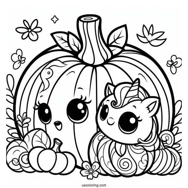 Easy Pumpkin Outline Palace Pets Coloring Page For Preschoolers