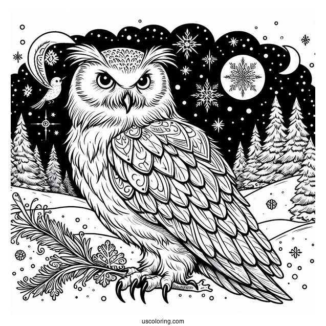 Hedwig The Snowy Owl To Color From Harry Potter