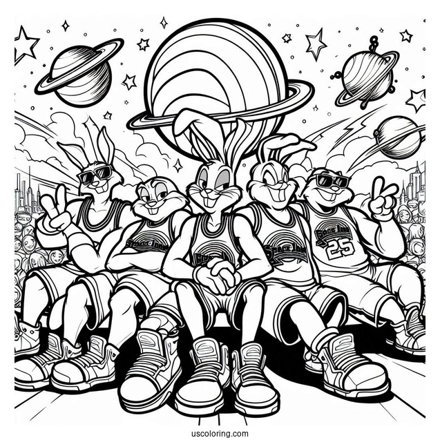 Space Jam Tune Squad Poster Coloring Sheet