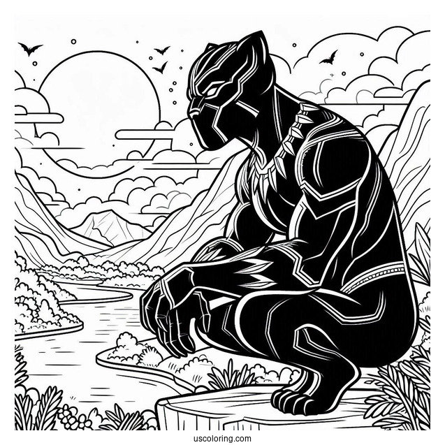 Black Panther Looking Over Wakanda