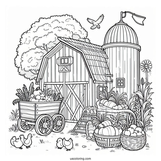 Farm Harvest To Color