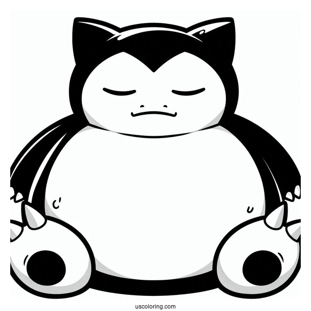 Snorlax Coloring Page Of Easy Mega Snorlax Outline For Kids