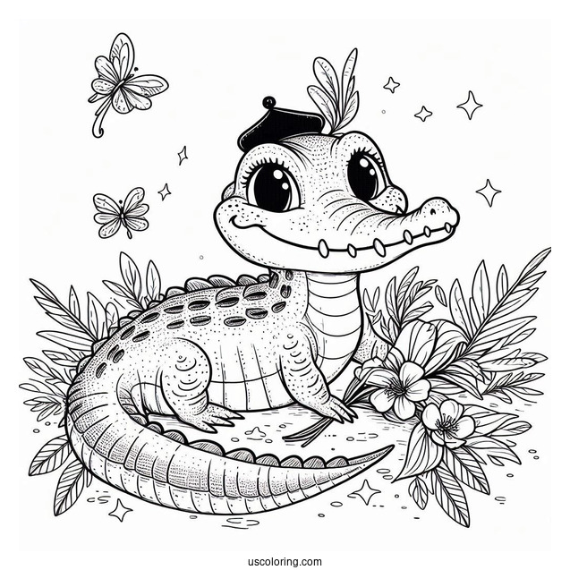 Crocodile From Peter Pan Coloring Sheet