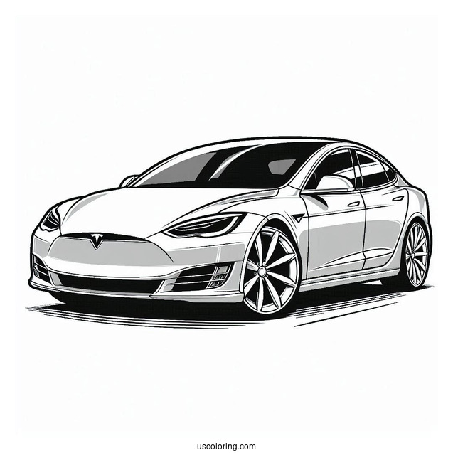 Tesla Model S Coloring Page