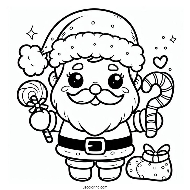 Easy Santa To Color For Preschoolers