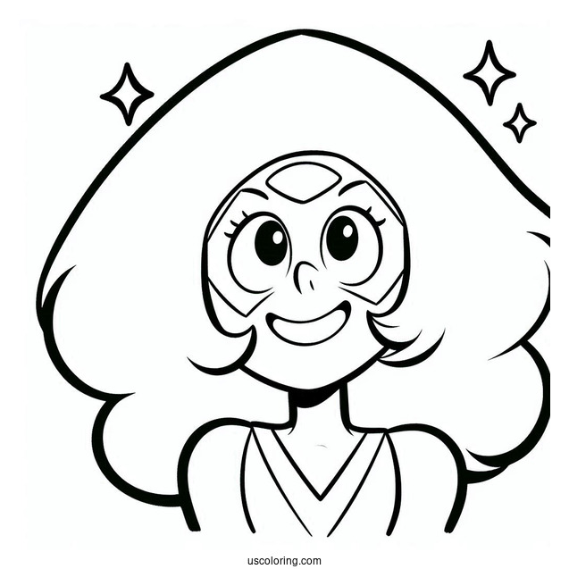 Steven Universe Coloring Page Of Peridot Smiling Outline