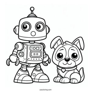 Coloring Page Of Robot Dog To Color