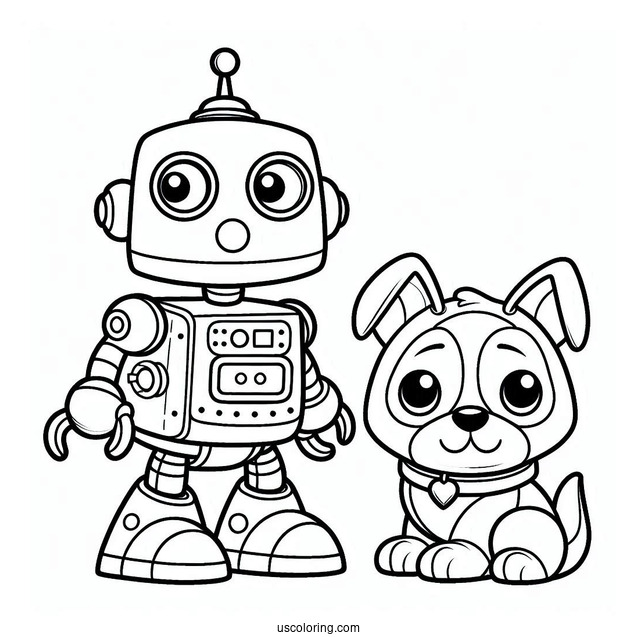 Coloring Page Of Robot Dog To Color