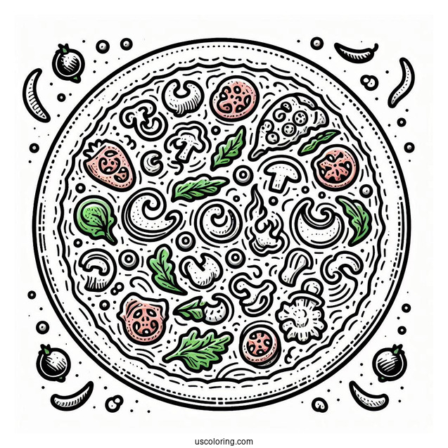 Easy Pizza Coloring Picture