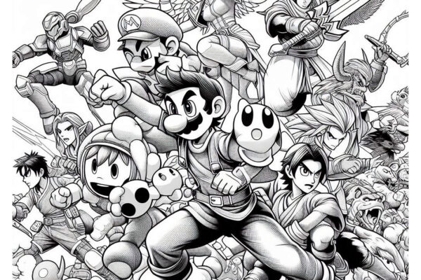 Super Smash Bros Coloring Pages Featured Image
