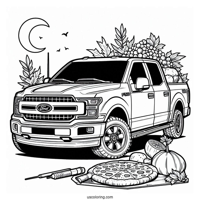 Coloring Page Of Ford F-150 Truck