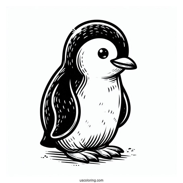 Cute Chinstrap Penguin Coloring Page