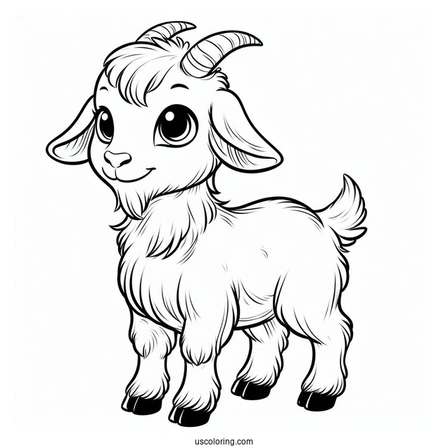Farm Bred Goat To Color For Kids
