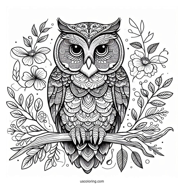 Great Grey Owl To Color