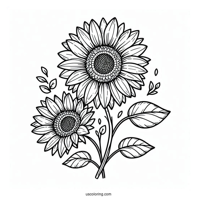 Small Outline Of A Sunflower