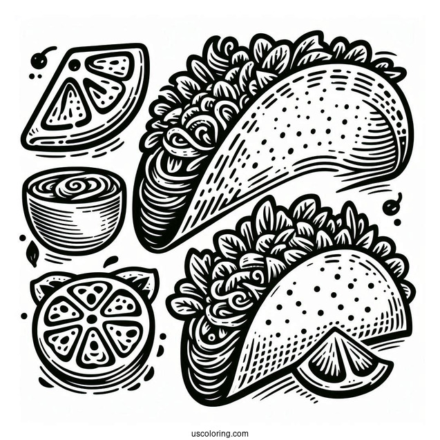 Taco Coloring Page Bell Logo