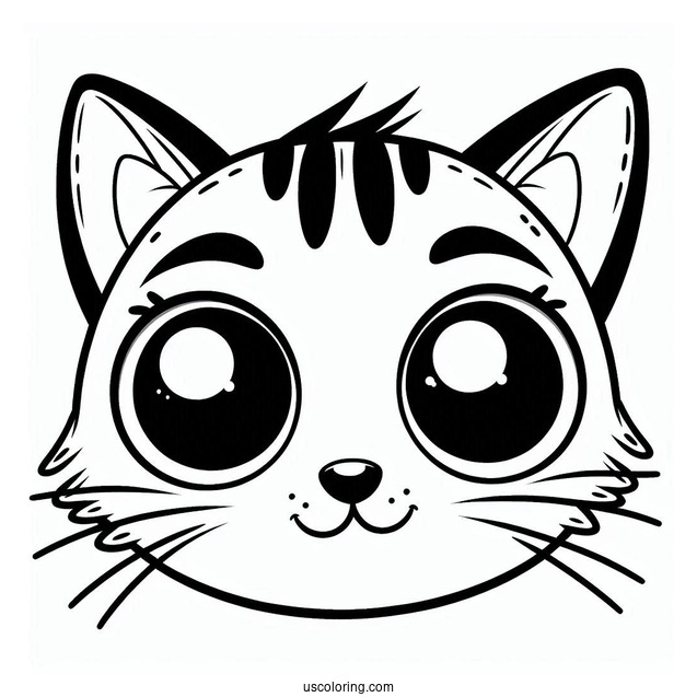 Simple To Color Drawing Of Pete The Cats Face