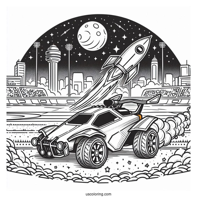 Easy Rocket League Coloring Page Alpha Outline For Kids
