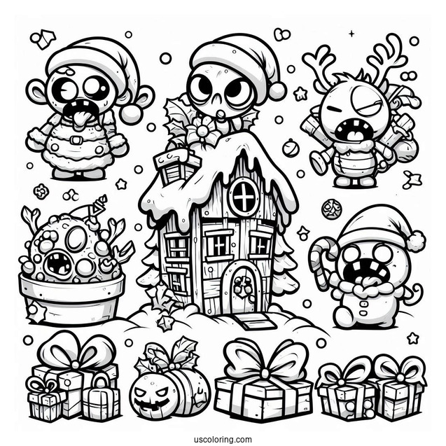 Christmas Themed Plants Vs Zombies Coloring Sheet