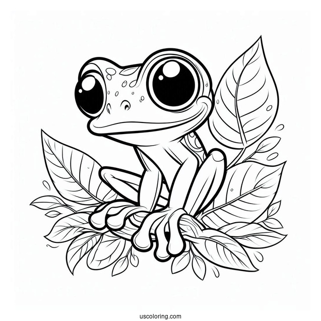 Gabi The Tree Frog Coloring Sheet For Preschoolers