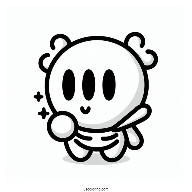 Dry Bones, Boo, And Shy Guy Coloring Page