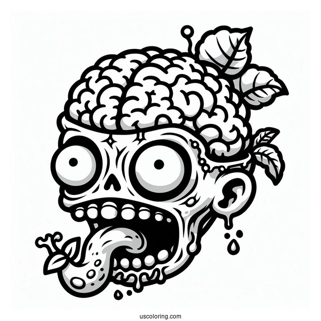 Brain Eating Zombie To Color